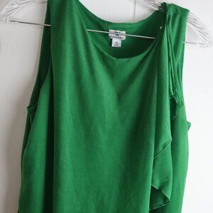 Worthington Womens Medium Green Sleeveless Sheer Layered Tank Fairycore